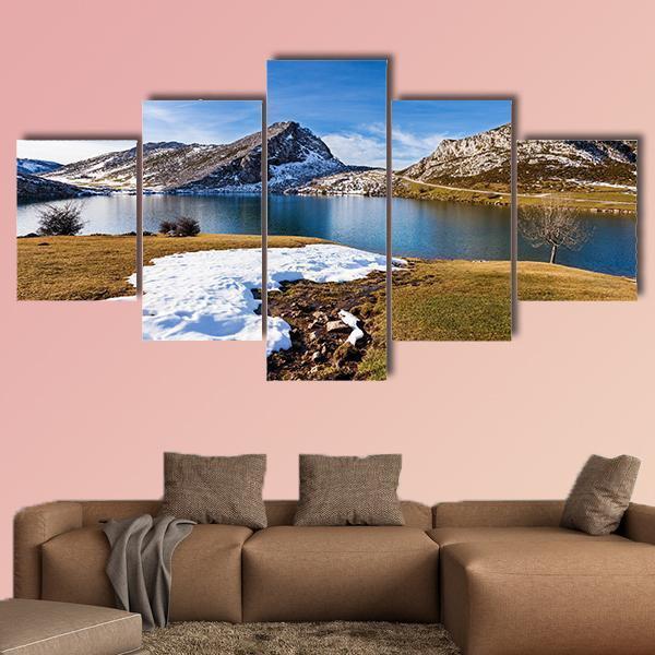 Lake Enol In Spain Nature Canvas Wall Art