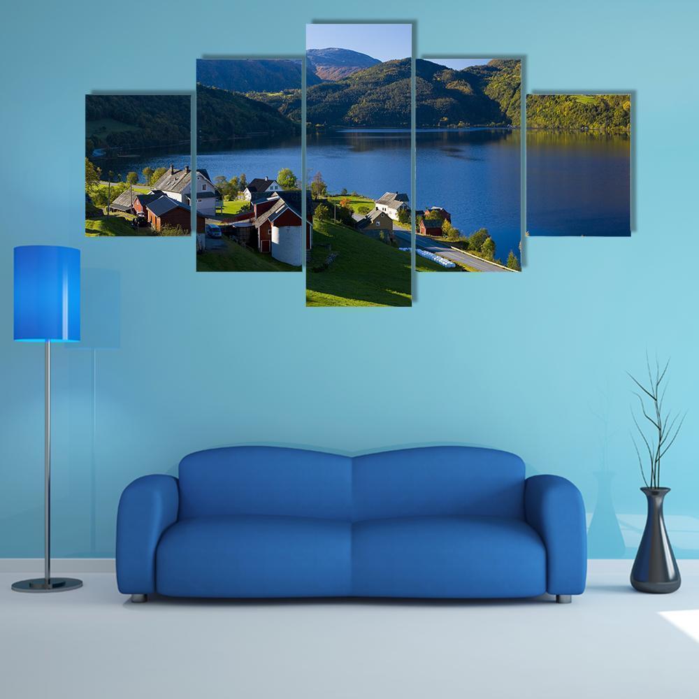 Lake Granvin Vatne In Norway Nature Canvas Wall Art