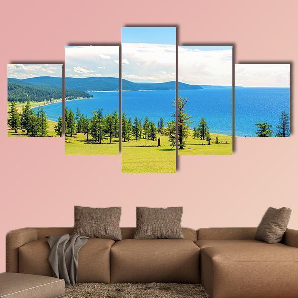 Lake Hovsgol On A Sunny Summer Day Nature Canvas Wall Art