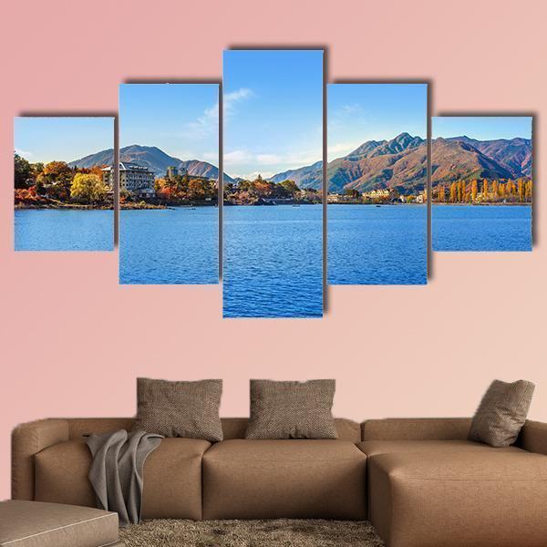 Lake Kawaguchi In Japan Nature Canvas Wall Art