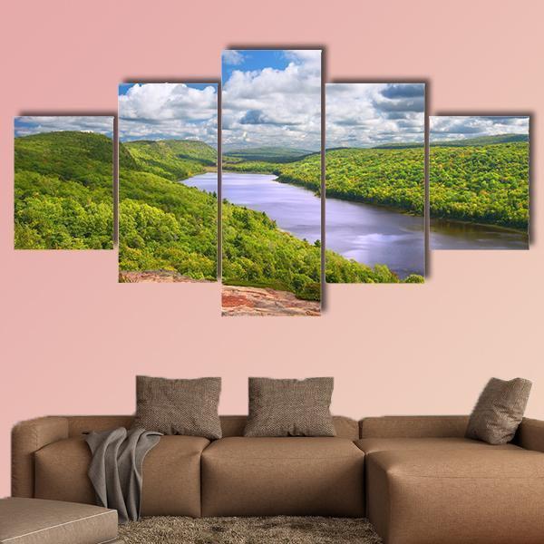 Lake Of The Clouds At Porcupine Mountains Nature Canvas Wall Art