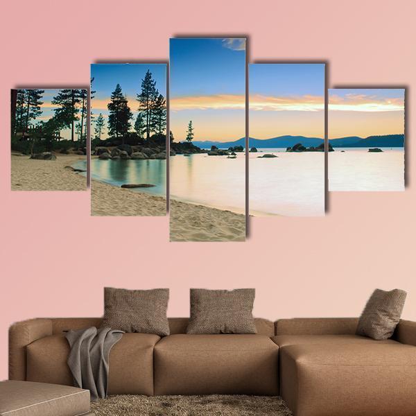 Lake Tahoe After Sunset Nature Canvas Wall Art