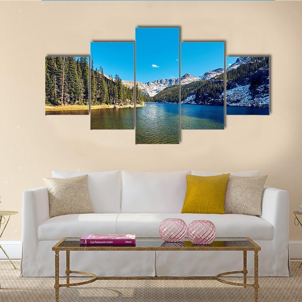 Lake Verna With Mountains Nature Canvas Wall Art