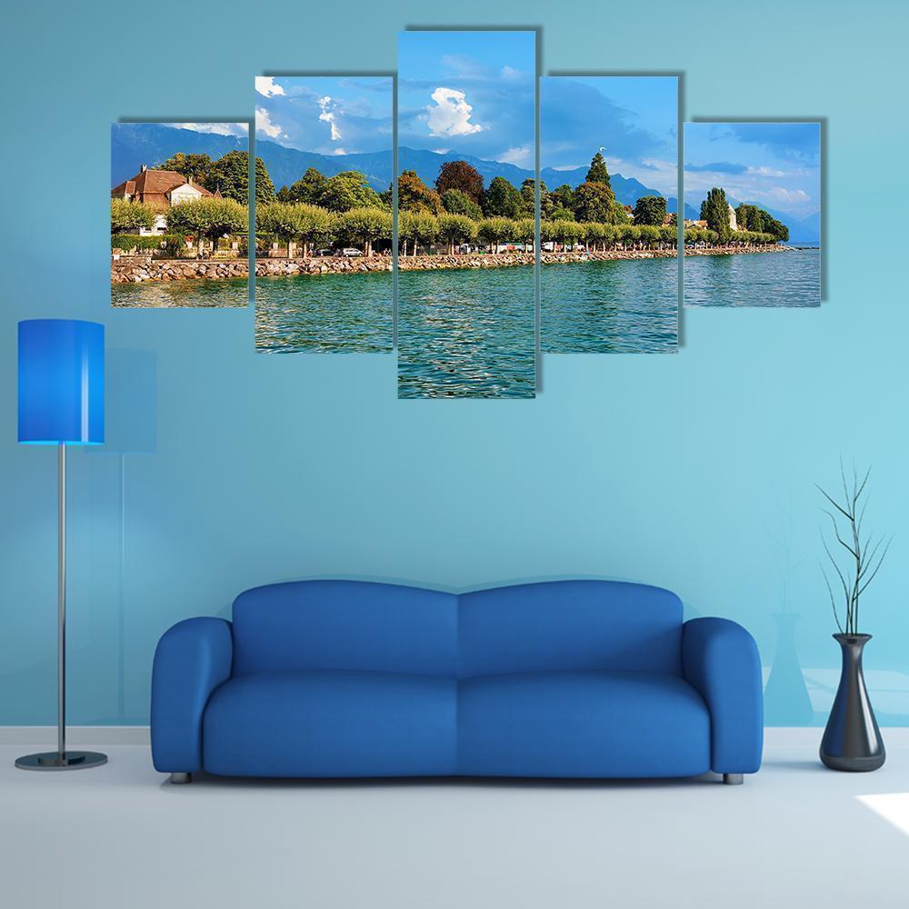 Lakefront Of Geneva Lake Nature Canvas Wall Art