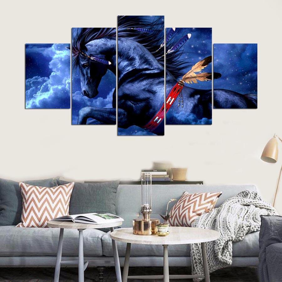Landscape Animal Horses Animal Canvas Wall Art