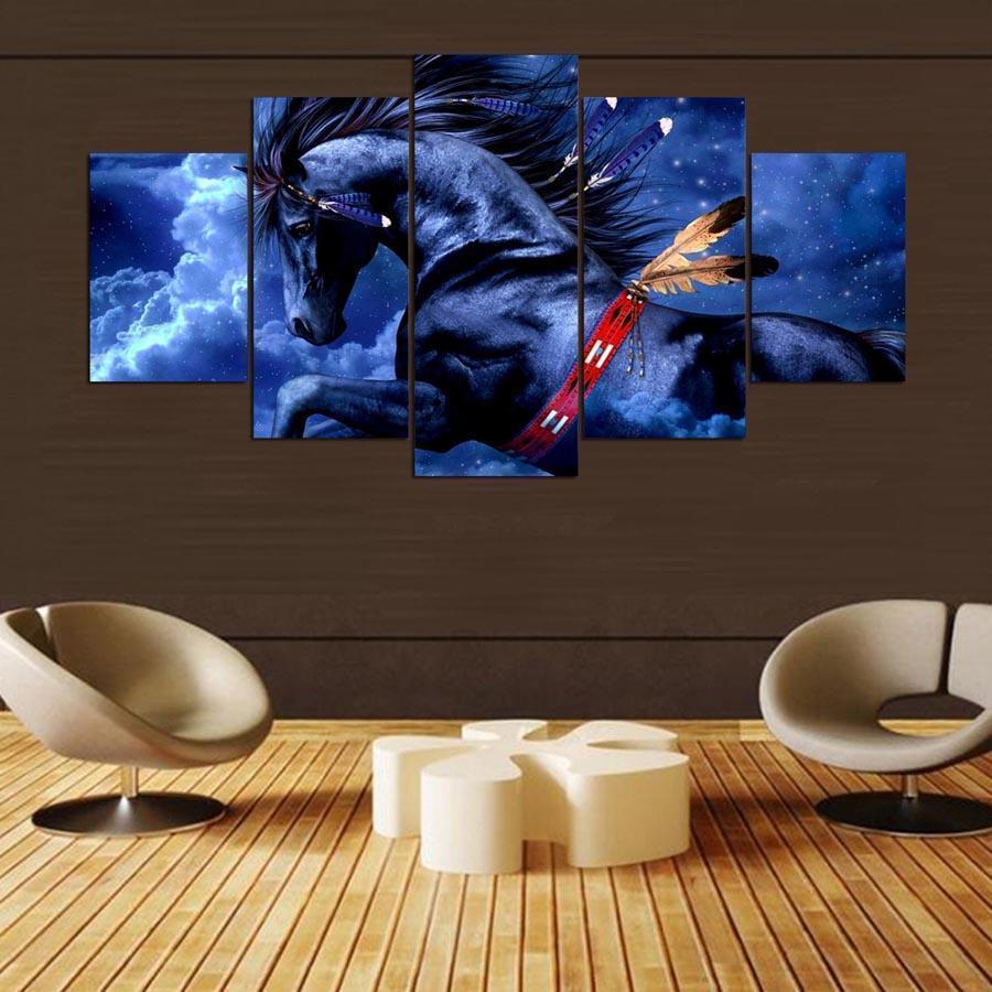 Landscape Animal Horses Animal Canvas Wall Art