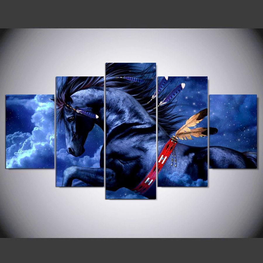 Landscape Animal Horses Animal Canvas Wall Art