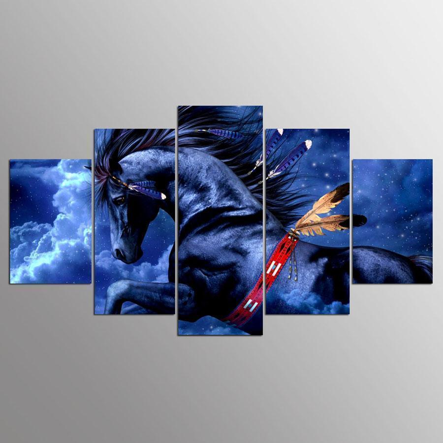 Landscape Animal Horses Animal Canvas Wall Art