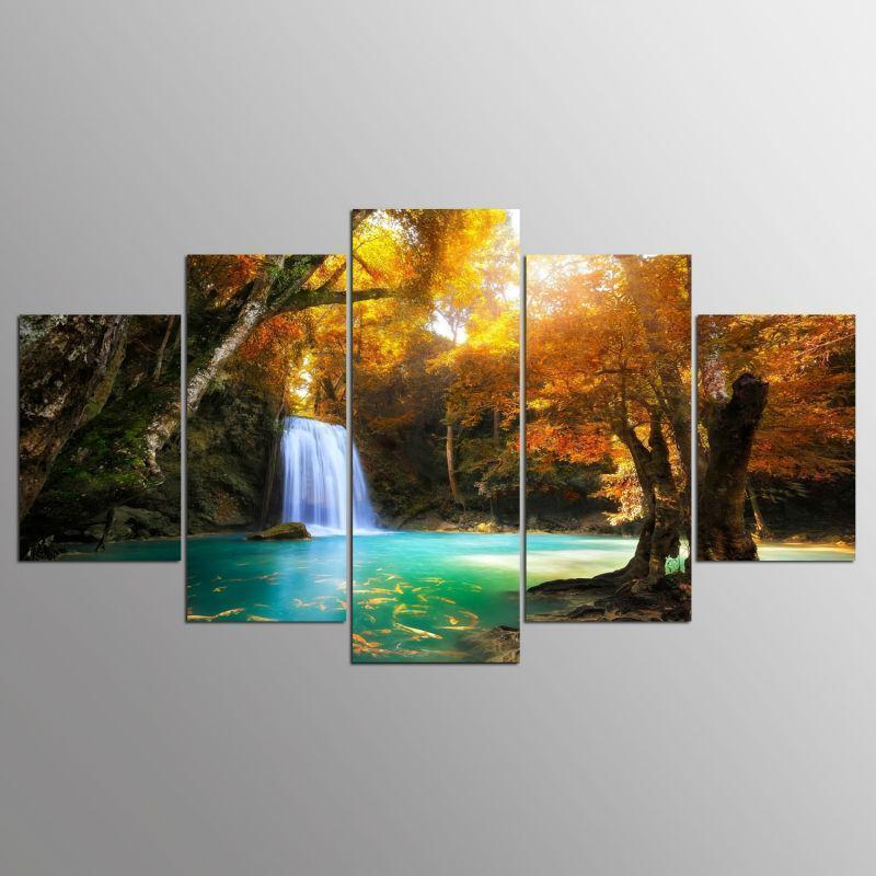 Landscape For Bedroom Beautiful Waterfall Nature Canvas Wall Art