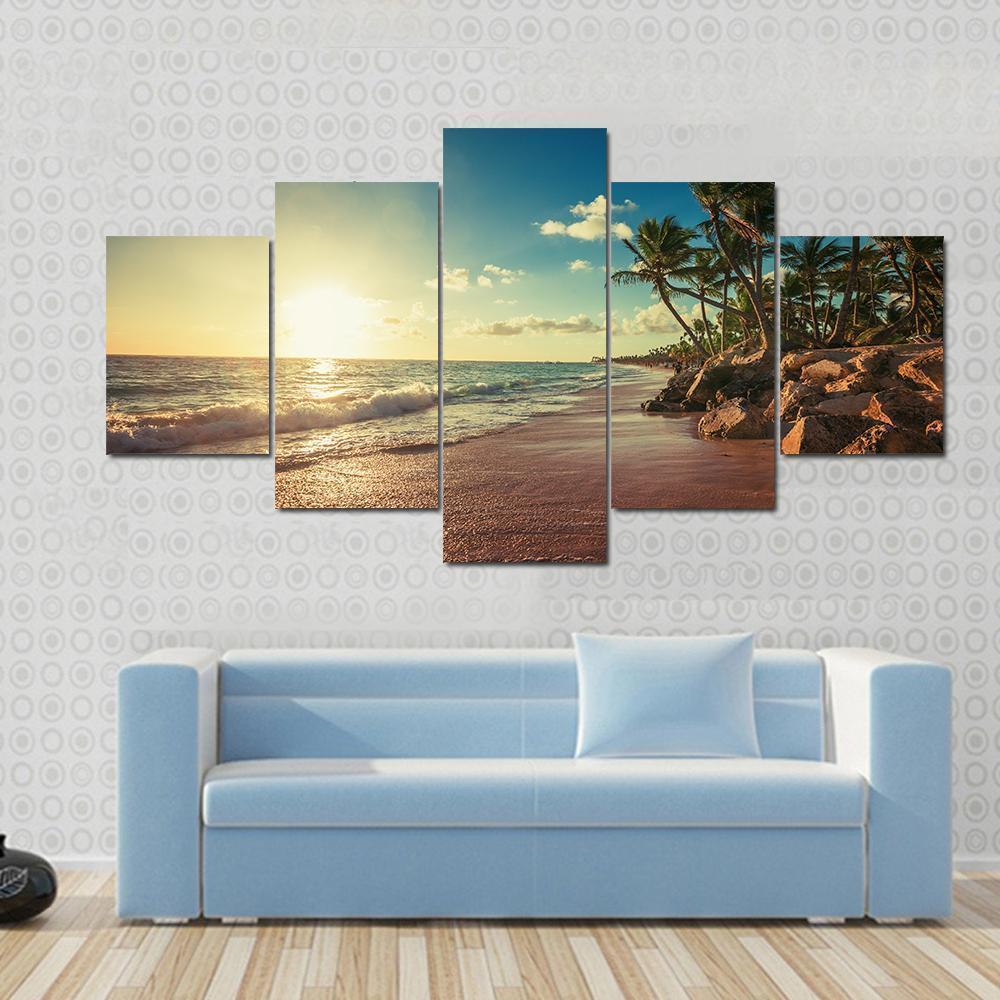 Landscape Of Paradise Tropical Island Beach Nature Canvas Wall Art