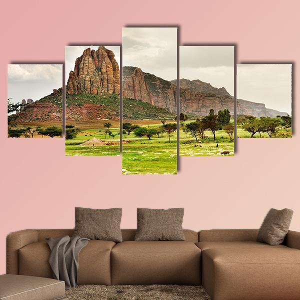 Landscape Shot In Tigray Province Nature Canvas Wall Art