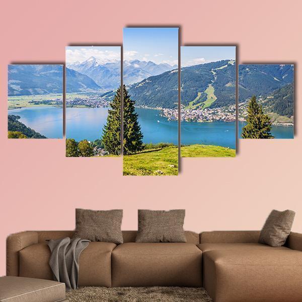 Landscape With Alps And Zeller See Nature Canvas Wall Art