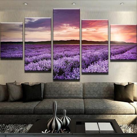 Lavender Field Nature Canvas Wall Art