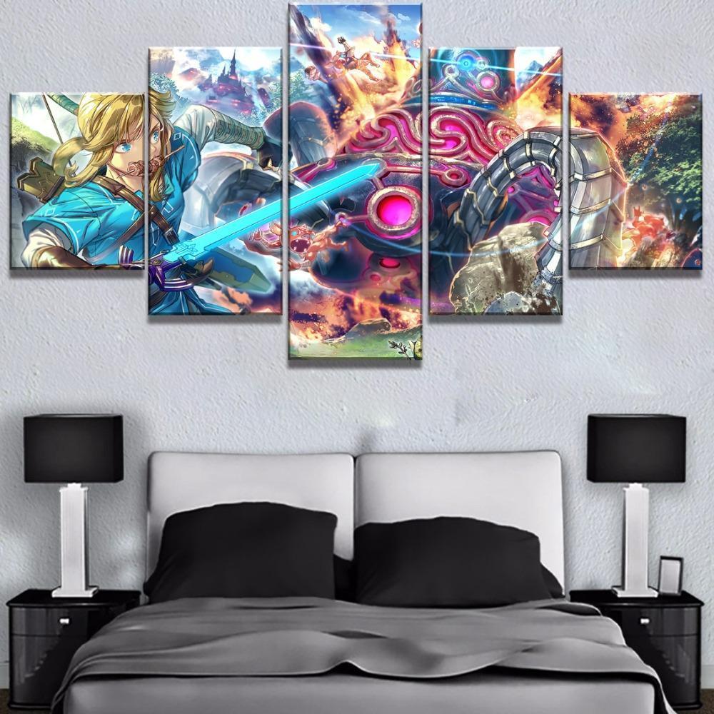 Legend Of Zelda Battle Background Gaming Canvas Wall Art