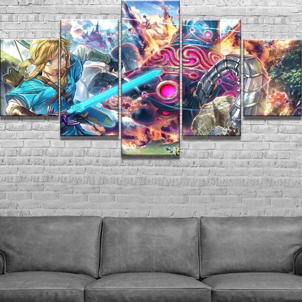 Legend Of Zelda Battle Background Gaming Canvas Wall Art