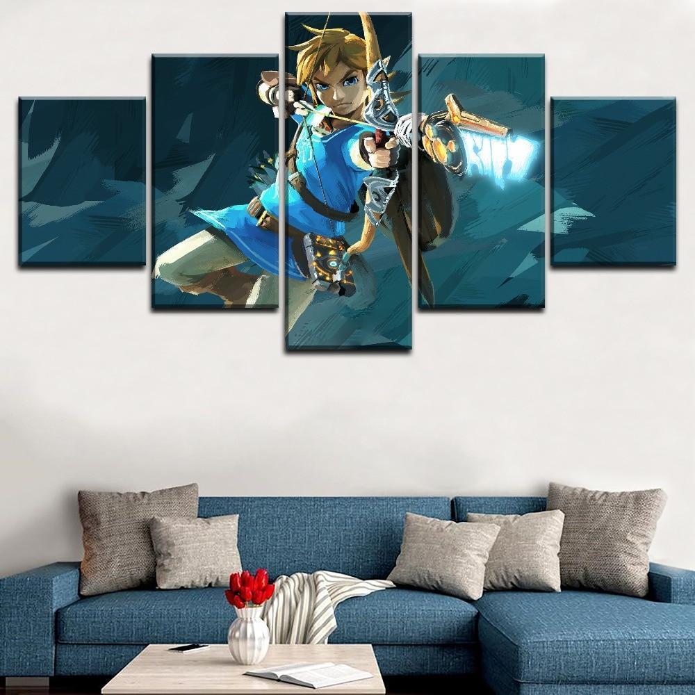 Legend Of Zelda Breath Of The Wild 2 Gaming Canvas Wall Art