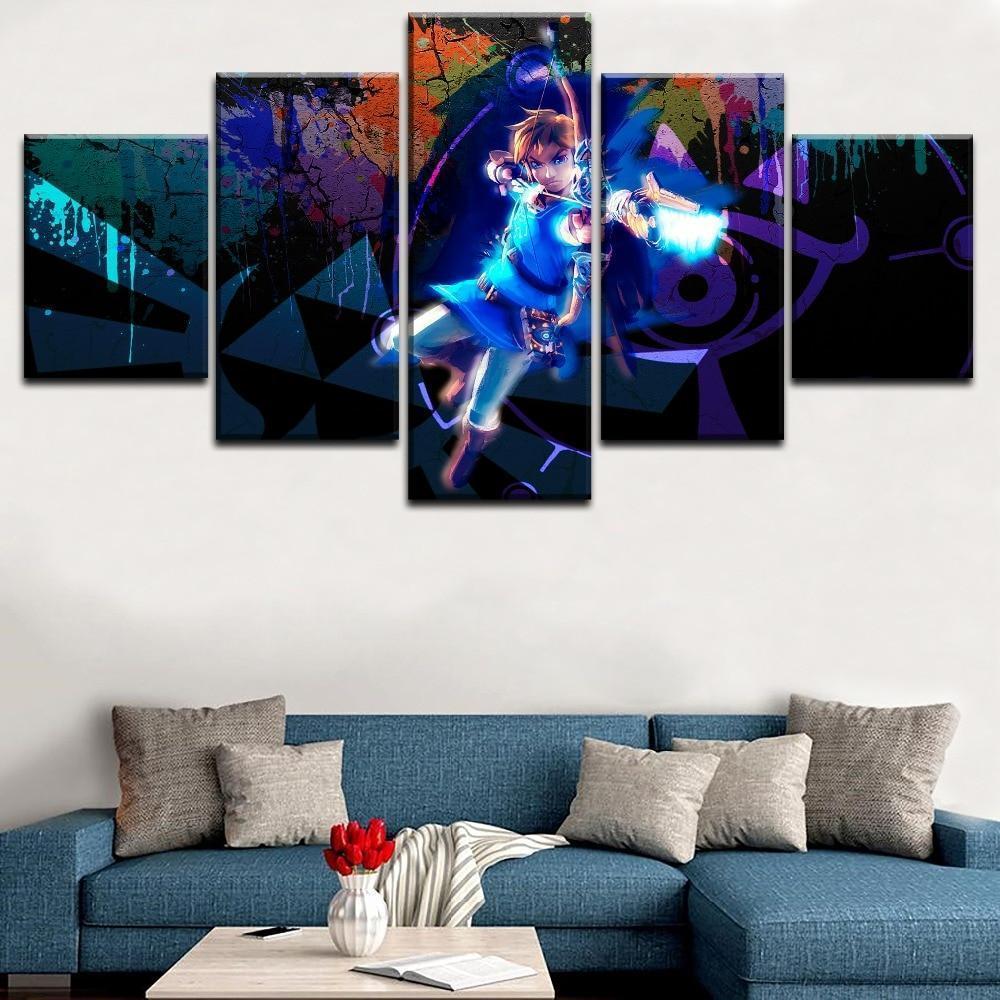 Legend Of Zelda Breath Of The Wild 4 Gaming Canvas Wall Art