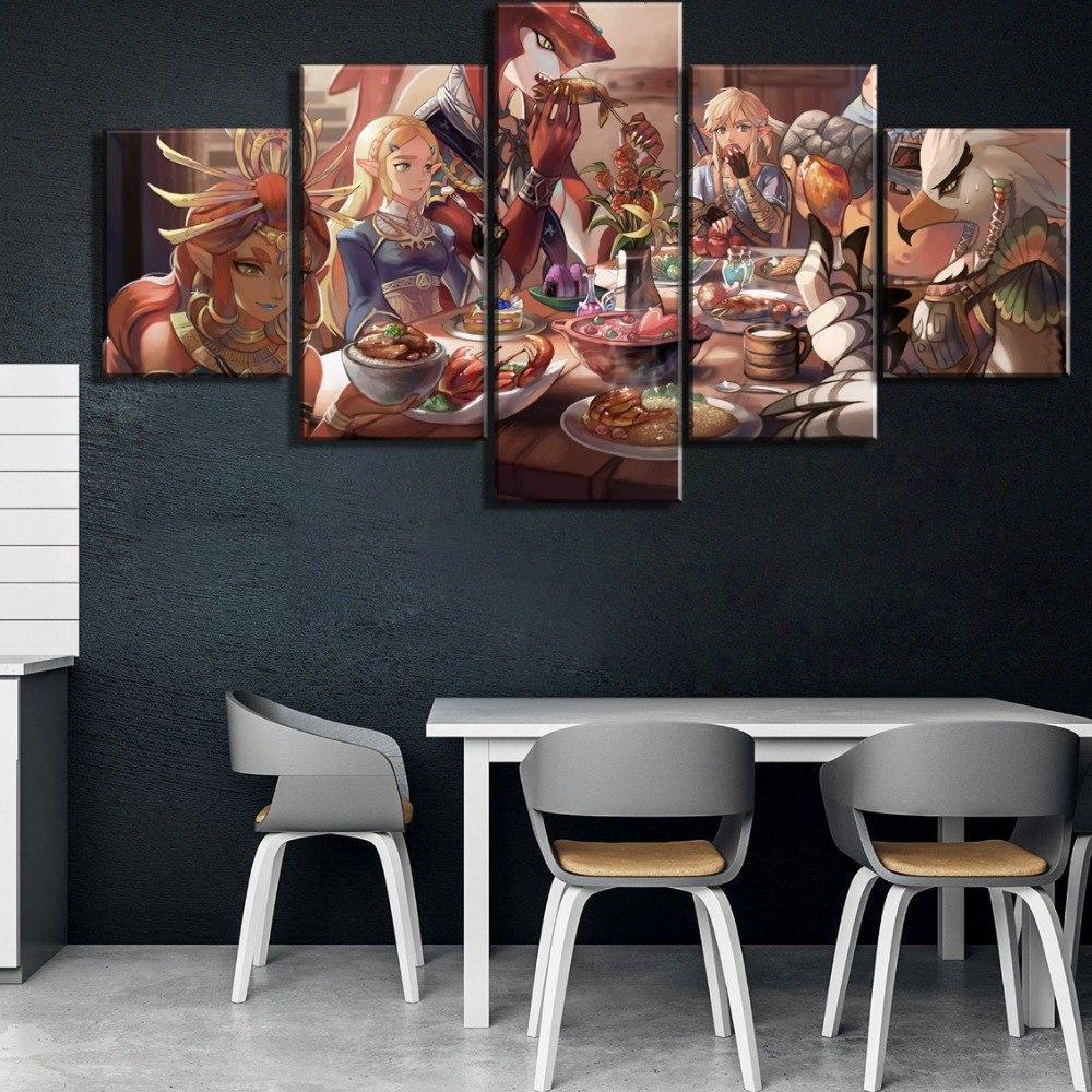 Legend Of Zelda Lunch Party Gaming Canvas Wall Art
