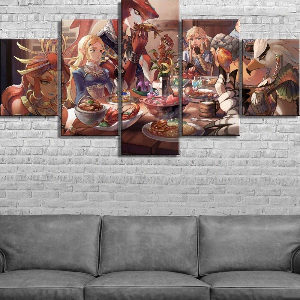 Legend Of Zelda Lunch Party Gaming Canvas Wall Art
