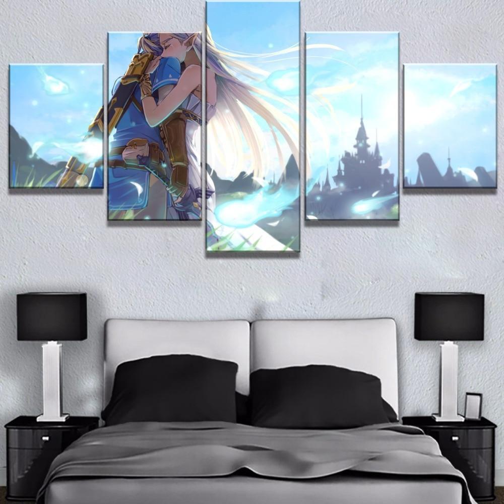 Legend Of Zelda Romantic Moment Gaming Canvas Wall Art