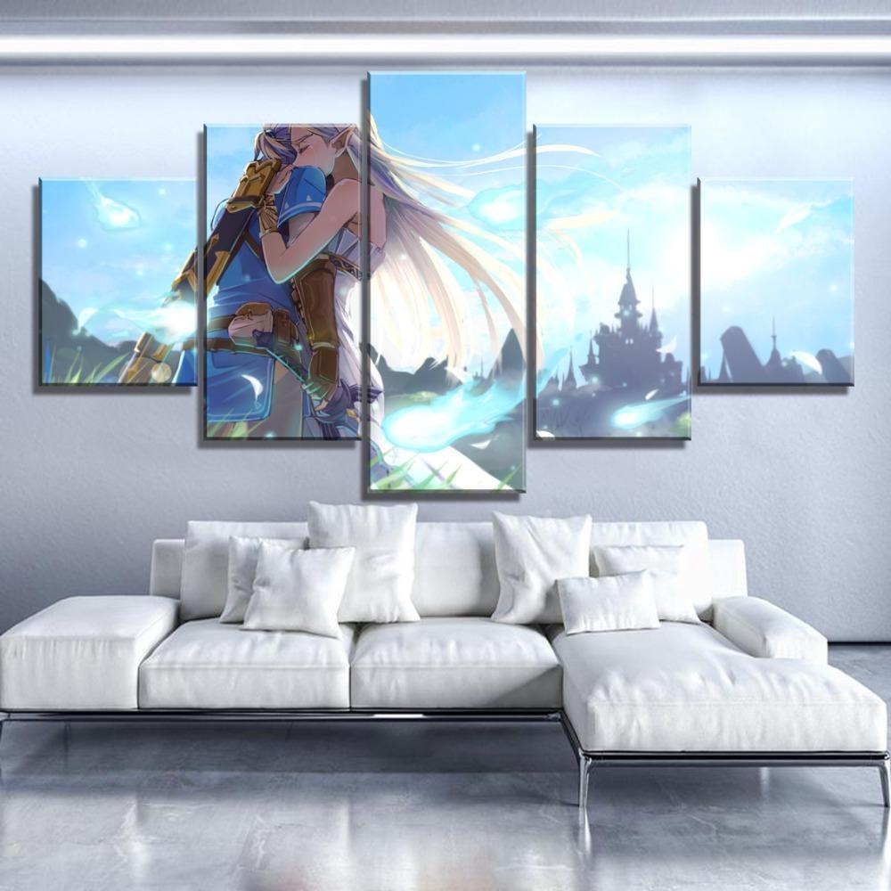 Legend Of Zelda Romantic Moment Gaming Canvas Wall Art