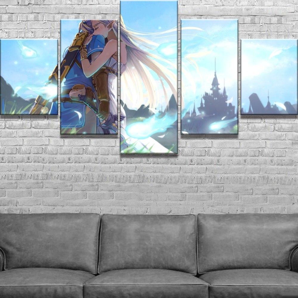 Legend Of Zelda Romantic Moment Gaming Canvas Wall Art