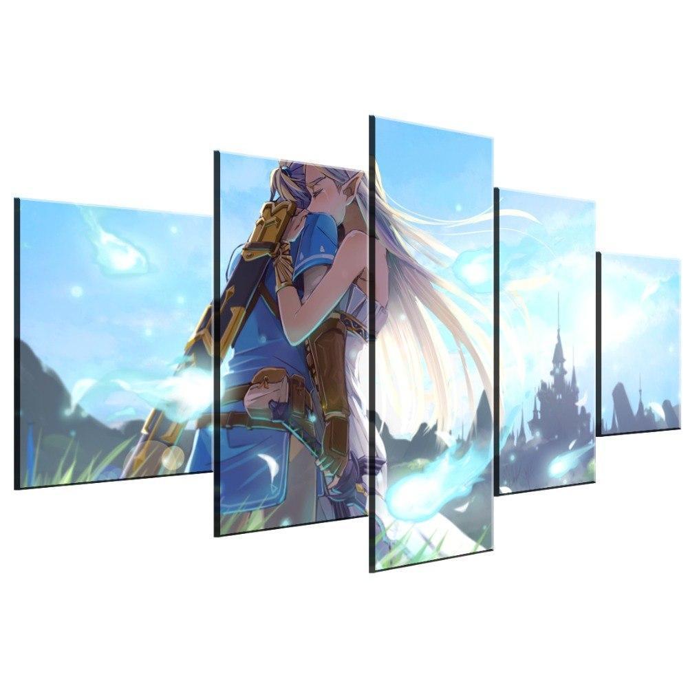 Legend Of Zelda Romantic Moment Gaming Canvas Wall Art