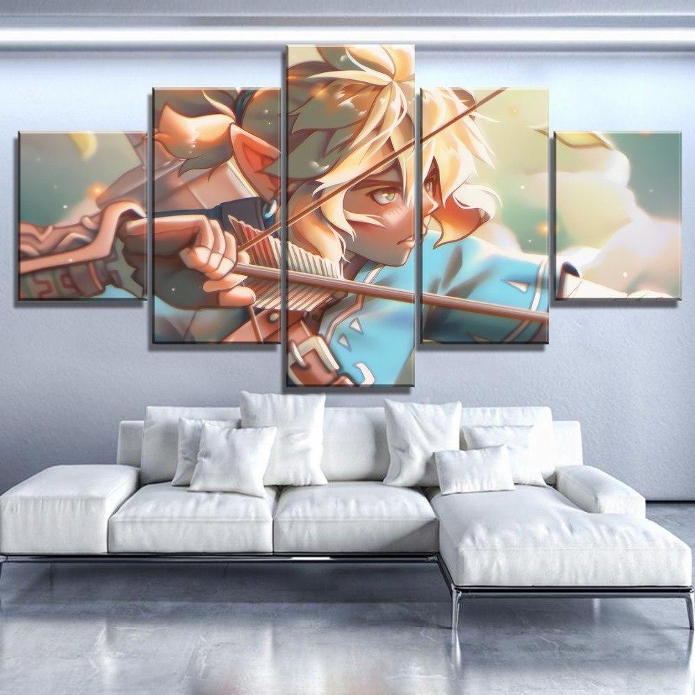 Legend Of Zelda  Shoot With Arrows Gaming Canvas Wall Art