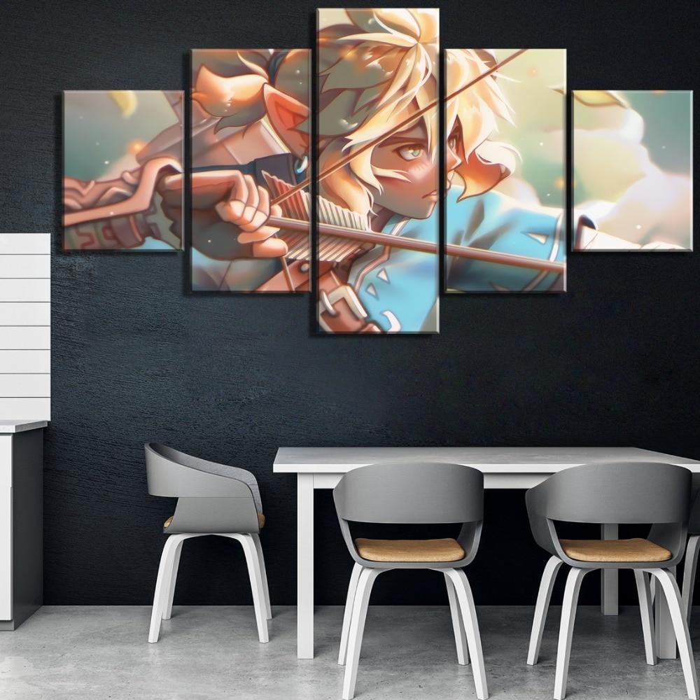 Legend Of Zelda  Shoot With Arrows Gaming Canvas Wall Art
