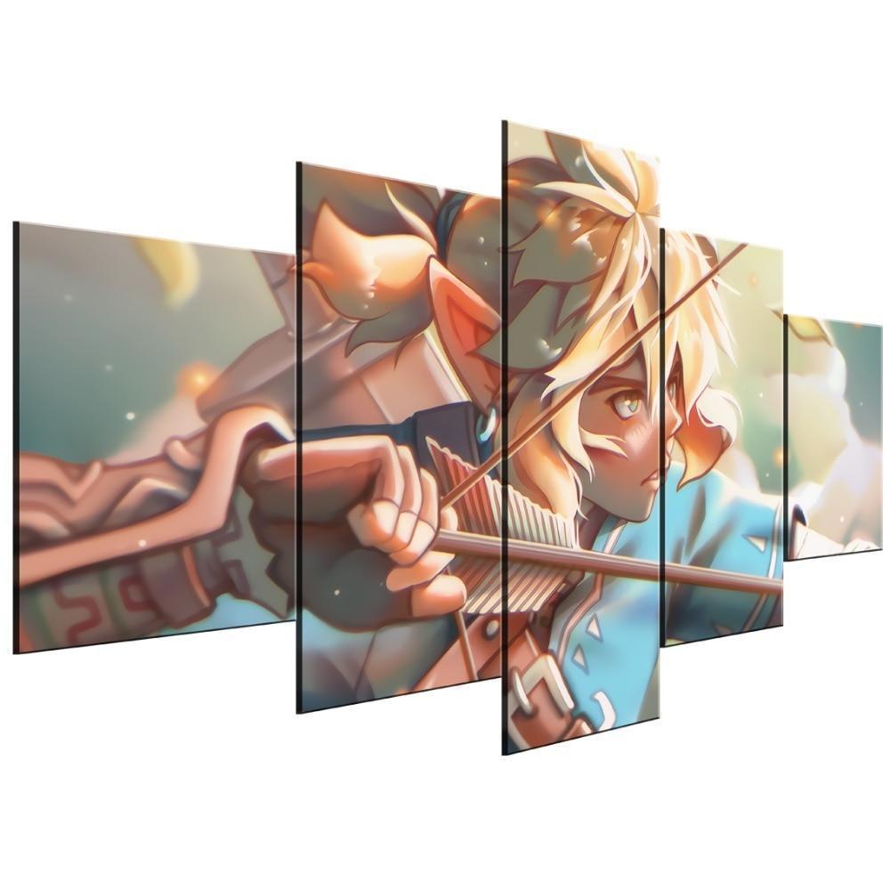 Legend Of Zelda  Shoot With Arrows Gaming Canvas Wall Art