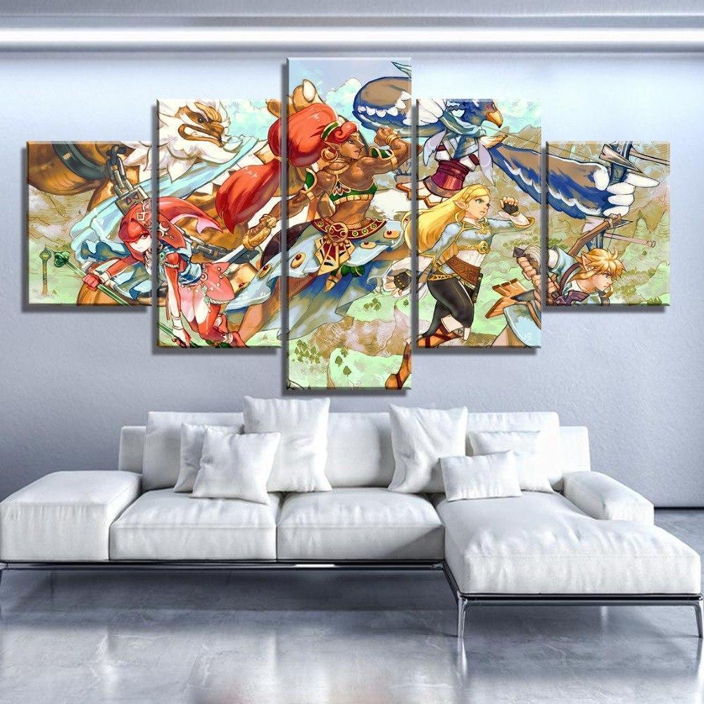 Legend Of Zelda Team Up Posters Gaming Canvas Wall Art