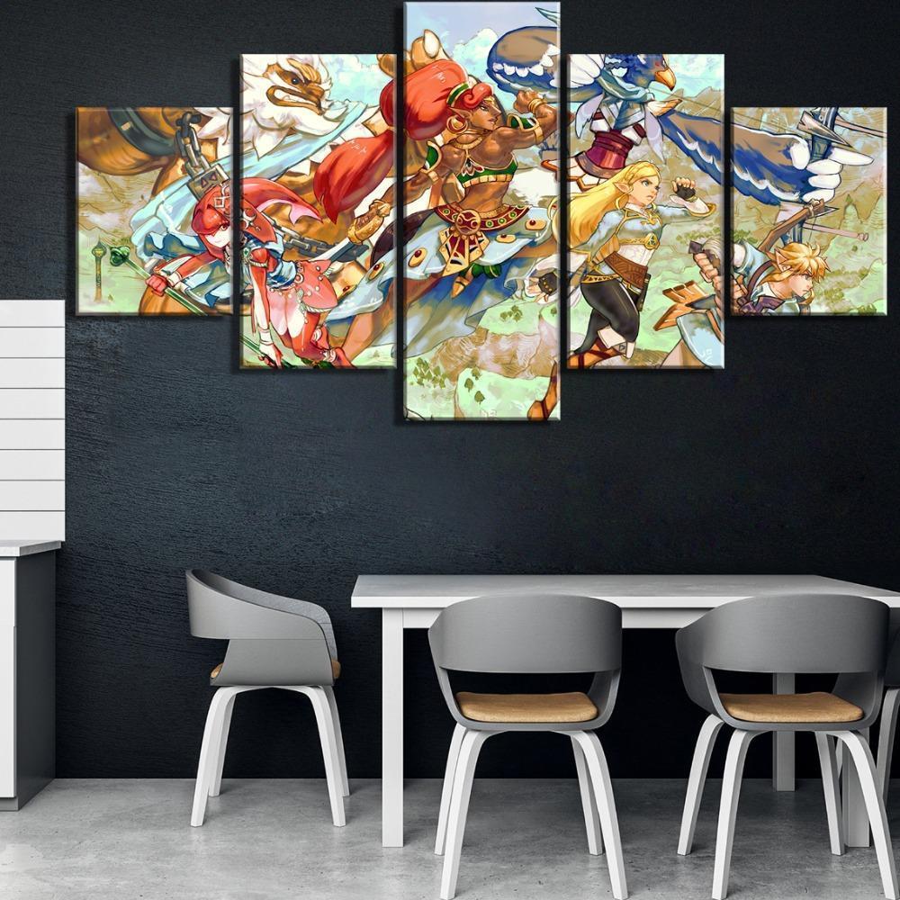 Legend Of Zelda Team Up Posters Gaming Canvas Wall Art