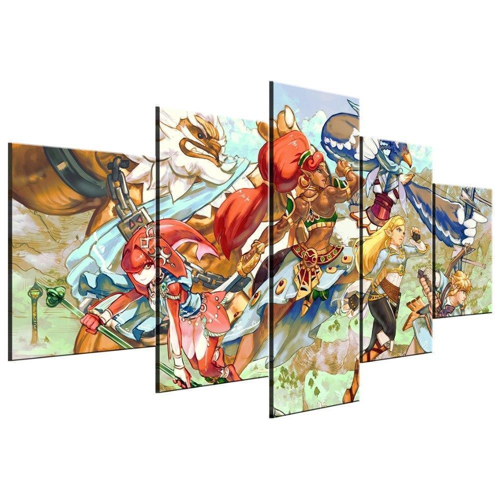 Legend Of Zelda Team Up Posters Gaming Canvas Wall Art