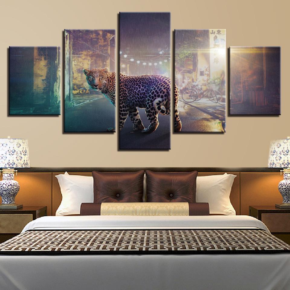 Leopard Tiger 2 Animal Canvas Wall Art