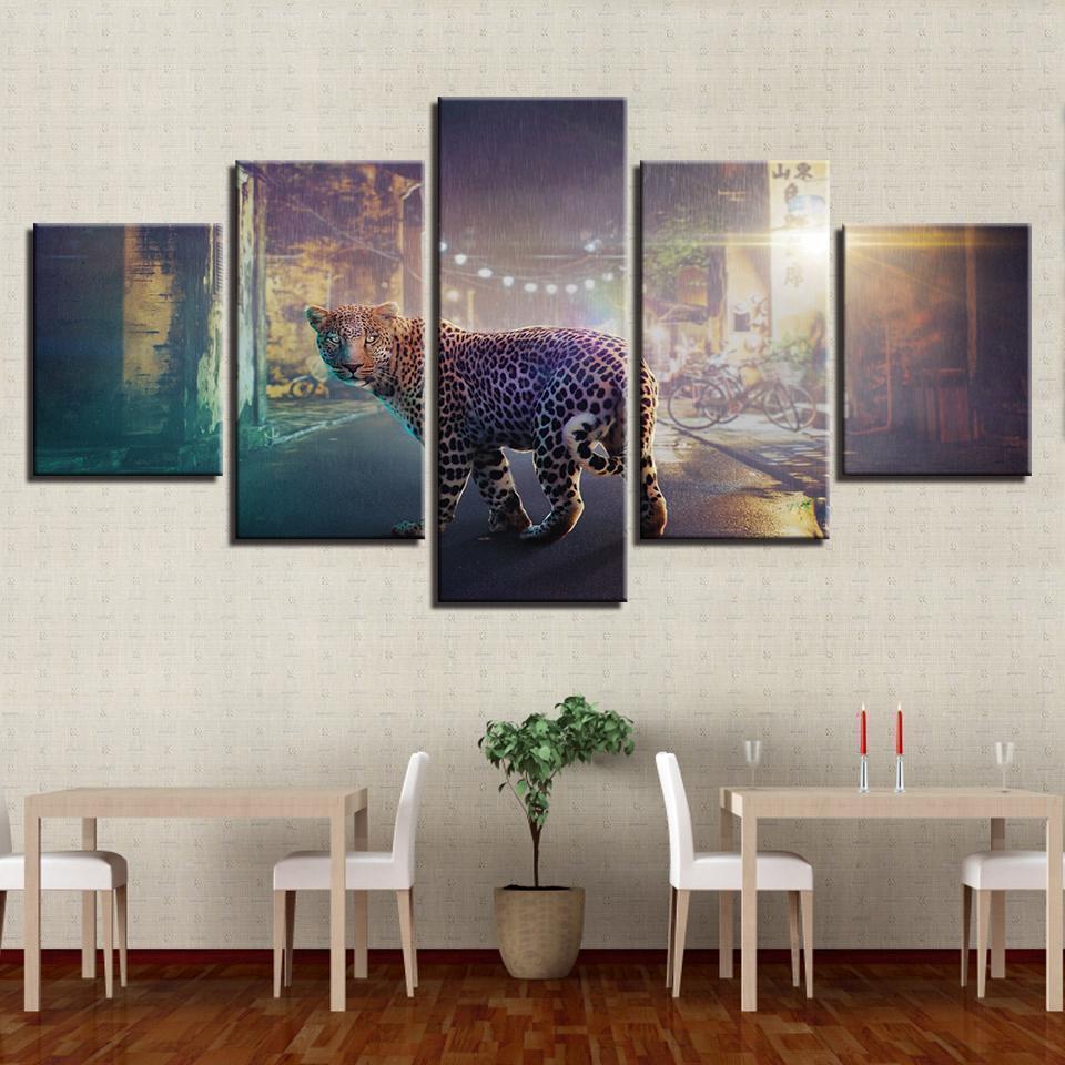 Leopard Tiger 2 Animal Canvas Wall Art