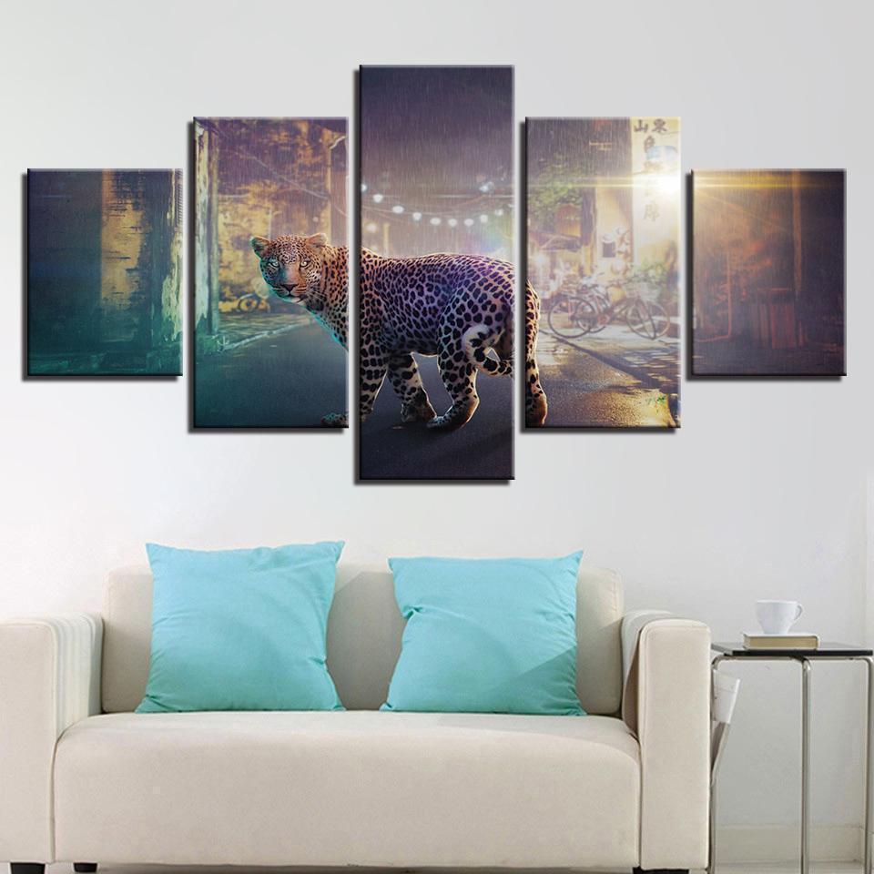 Leopard Tiger 2 Animal Canvas Wall Art