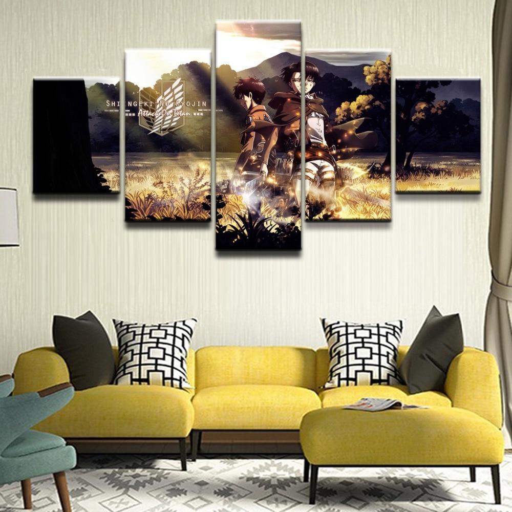 Attack On Titan Levi And Eren Poster 1 Anime Canvas Wall Art