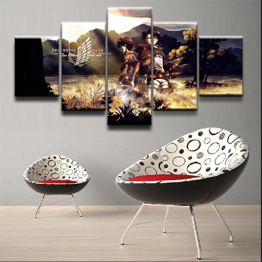 Attack On Titan Levi And Eren Poster 1 Anime Canvas Wall Art