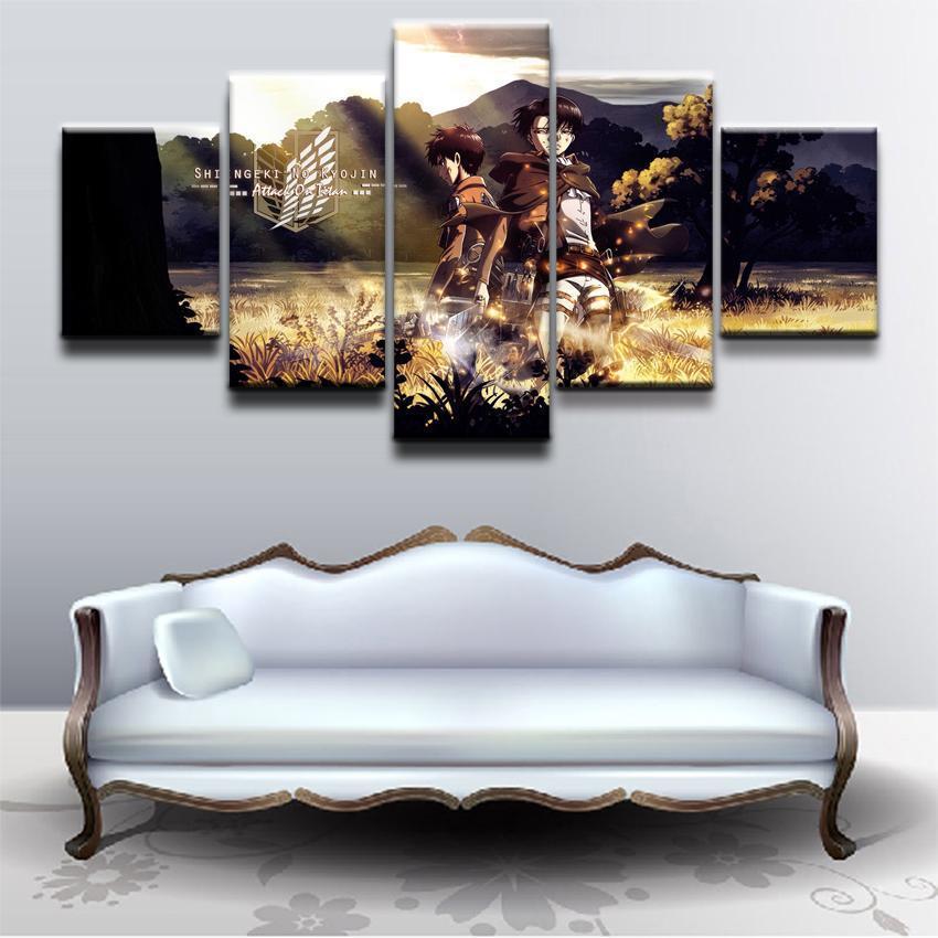 Attack On Titan Levi And Eren Poster 1 Anime Canvas Wall Art