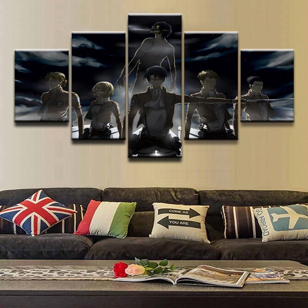 Attack On Titan Levi's Squad Poster 1 Anime Canvas Wall Art