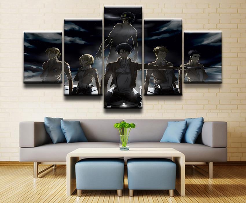 Attack On Titan Levi's Squad Poster 1 Anime Canvas Wall Art