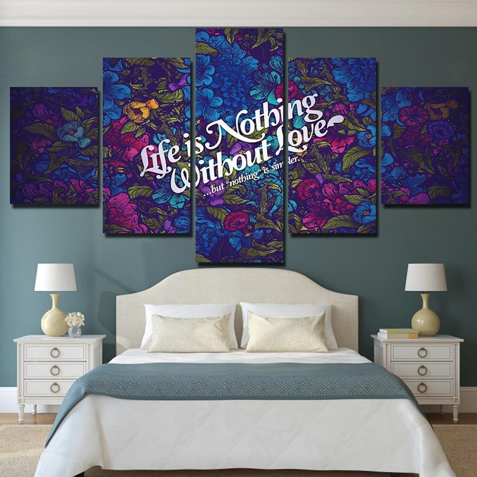 Life is Nothing Without Love Motivational Quote Canvas Wall Art