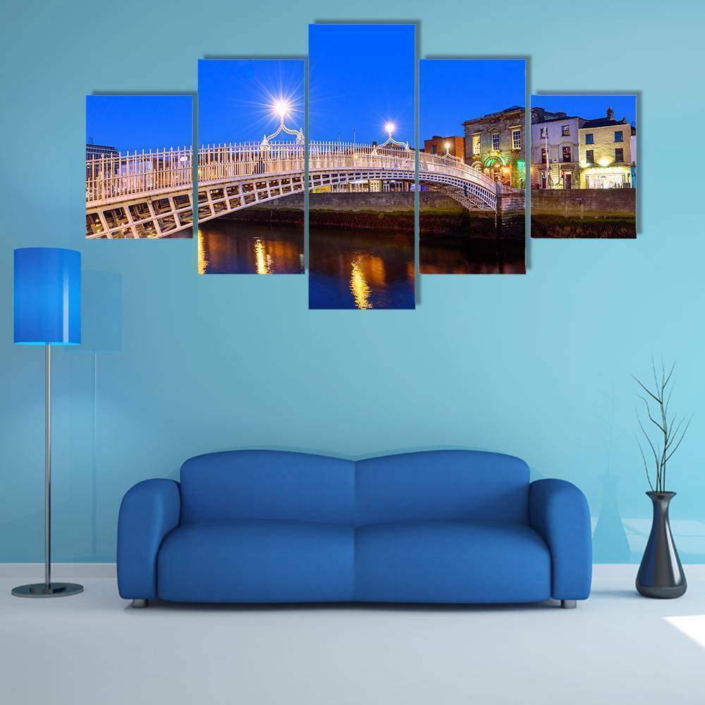 Liffey Bridge Over The River Liffey In Dublin Nature Canvas Wall Art