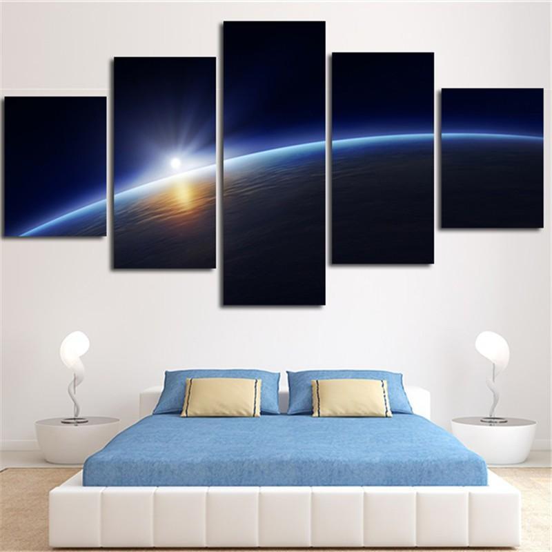 Light Horizon Earth Space Canvas Wall Art