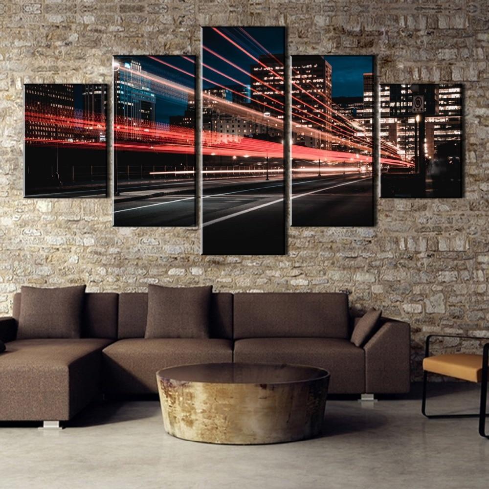 Light Travels City Canvas Wall Art