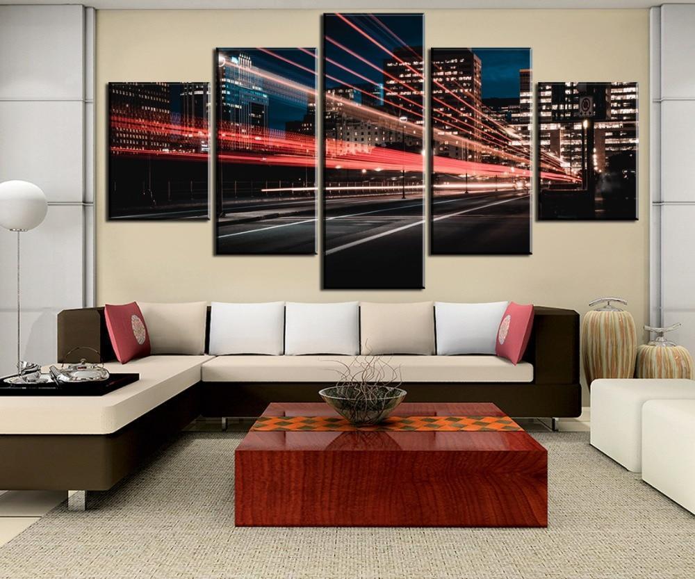 Light Travels City Canvas Wall Art
