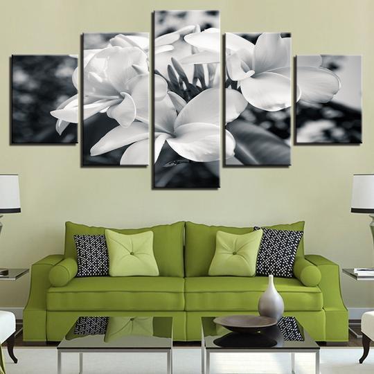 Lillies In Black And White Nature Canvas Wall Art