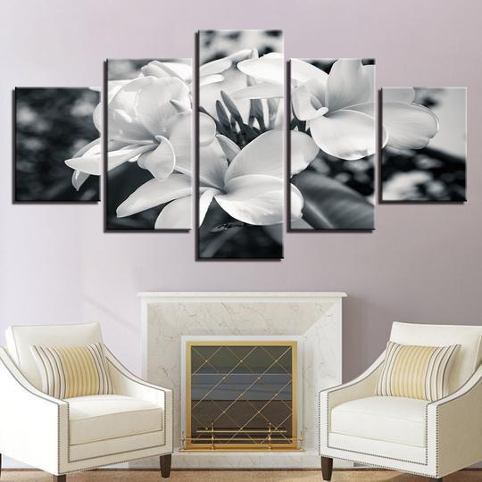 Lillies In Black And White Nature Canvas Wall Art
