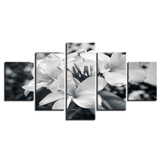Lillies In Black And White Nature Canvas Wall Art