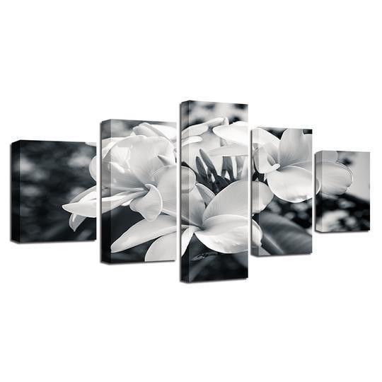 Lillies In Black And White Nature Canvas Wall Art